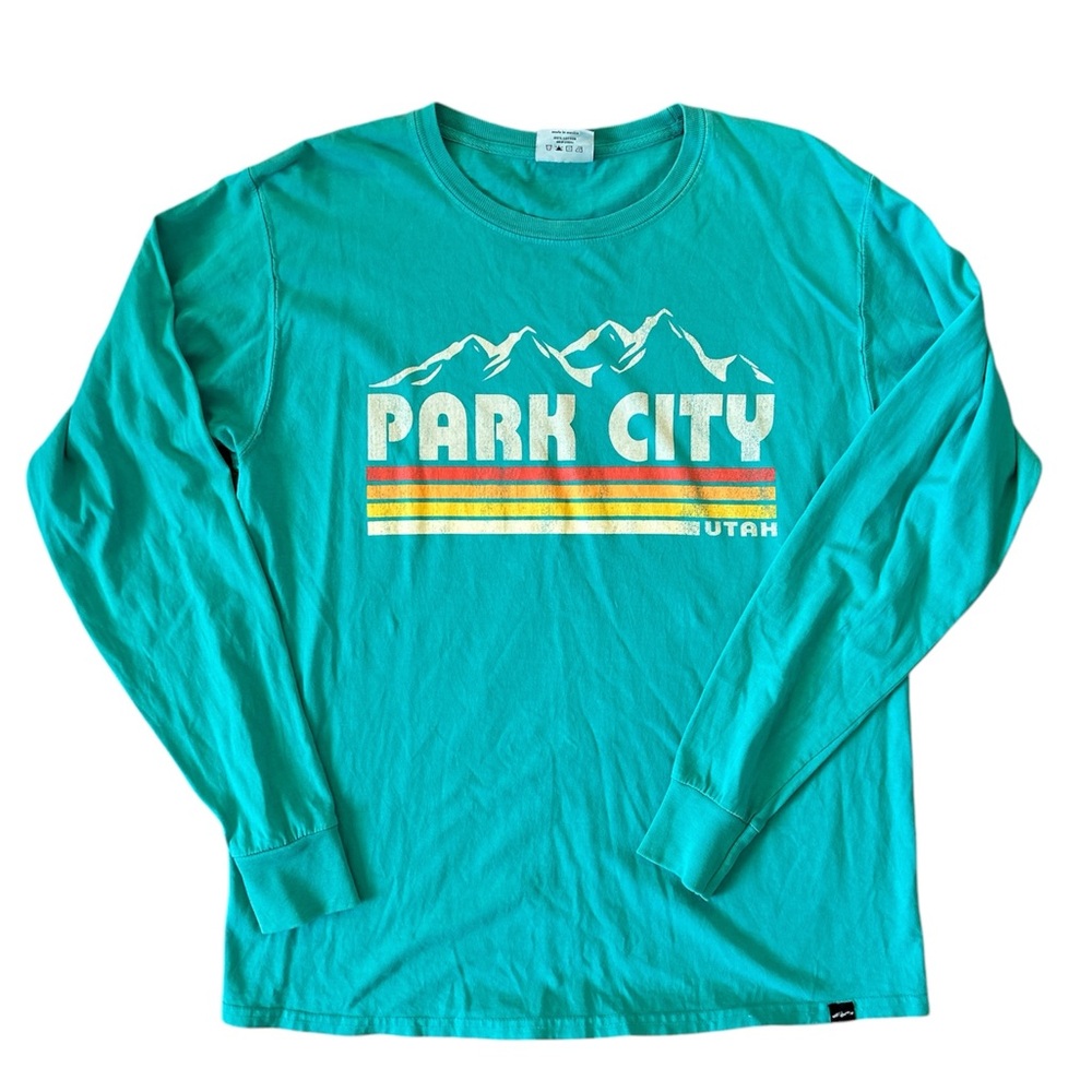 Teal Long Sleeve Park City Graphic Tee
